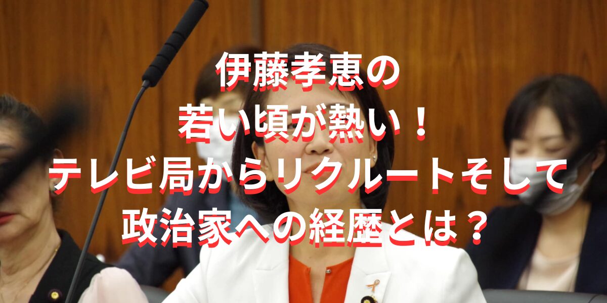 伊藤孝恵の若い頃が熱い！テレビ局からリクルートそして政治家への経歴とは？