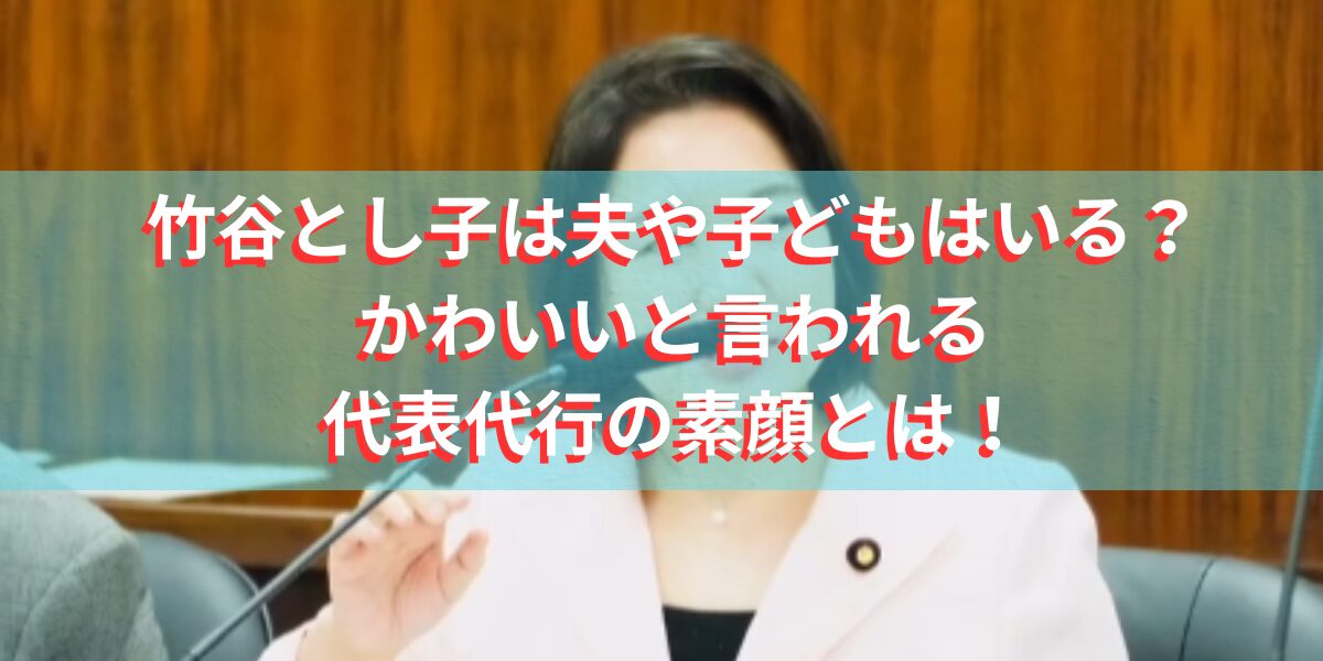 竹谷とし子は夫や子どもはいる？かわいいと言われる代表代行の素顔とは！